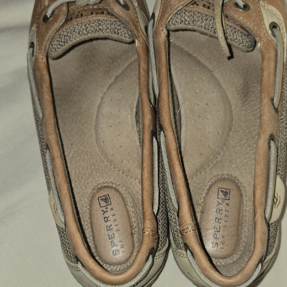 Sperry Tan and Gray Top-Sider Boat Shoes Womens Size 7 - Picture 3 of 7